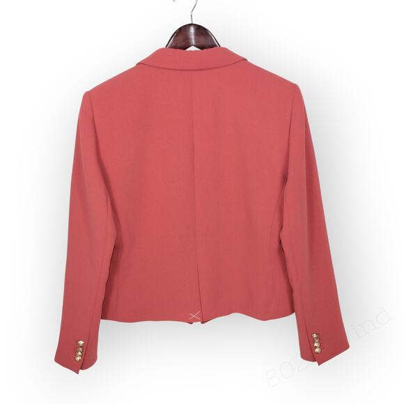 Sz8 NEW AnnTaylor PantSuit Blazer+Pant CrinkleCrepe BurntMauve - Picture 11 of 16